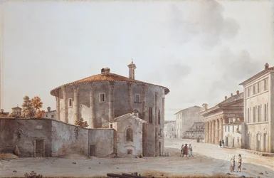 Le Temple de Vesta et à droite le Temple de Portunus
