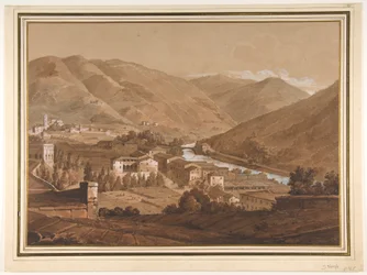 Ville dans une vallée alpine