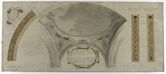 Esquisse pour la Galerie Lobau, Hôtel de Ville, Paris : Projet ornemental pour une coupole