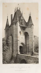 Architecture Pittoresque ou Monuments des XVeme et XVIeme Siècles: Châteaux de France des XV et XVI Siècles: Pl. 95, Porte de Villeneuve-Le-Roi (Yonne)