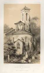 Architecture Pittoresque ou Monuments des XVeme et XVIeme Siecles: Chateaux De France des XV et XVI Siecles: Pl.14, Eglise de St. Maurice (Vienne)