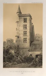 Architecture Pittoresque ou Monuments des XVeme et XVIeme Siecles: Chateaux De France des XV et XVI Siecles: Pl. 44, Tour Du Prieuré De St. Nicolas-Au-Bois (Aisne)