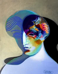 Visage abstrait coloré