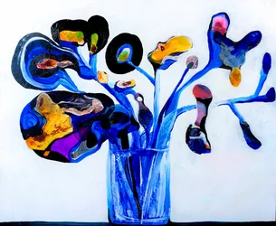 Composition florale abstraite et colorée