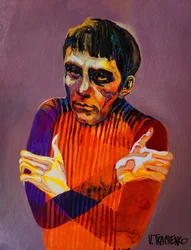 Portrait émotionnel haut en couleur
