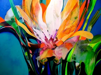 Fleur abstraite aux couleurs vives