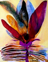 Fleur abstraite aux couleurs vives