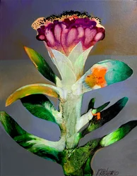 Fleur abstraite aux couleurs vives