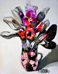 Fleurs abstraites aux couleurs vives