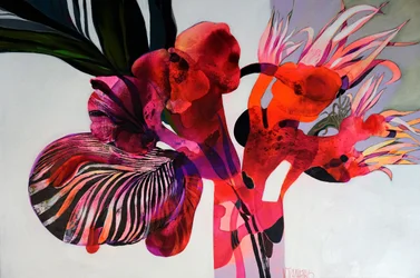 Fleurs abstraites aux couleurs vives