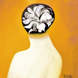Femme à la coiffe fleurie