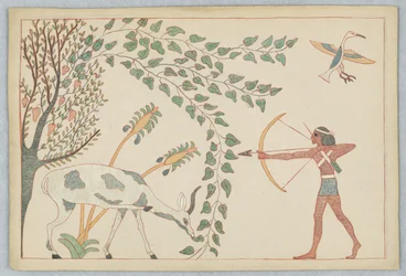 Le cerf et la vigne, illustration pour les fables d