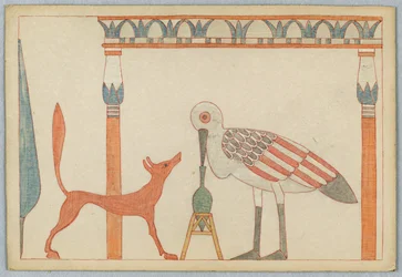 Le renard et la cigogne, illustration pour les fables d