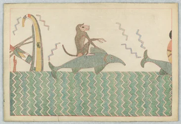 Le Singe et le Dauphin, Illustration pour les Fables d