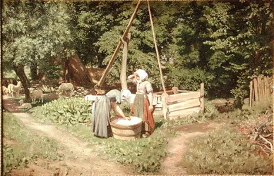 Jeunes filles au puits