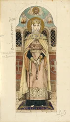 Eudoxie de Moscou, étude pour fresques dans la cathédrale Saint-Vladimir de Kiev, 1884-1889