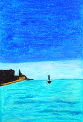 Paysage marin aux bleus éclatants