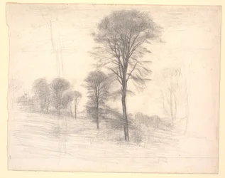 Paysage avec arbres dispersés. "Ryet" près du lac de Farum