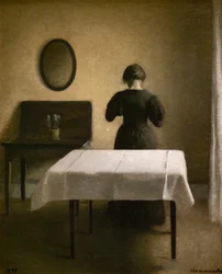 Intérieur avec une femme noire