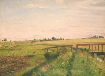 Paysage de campagne avec un pont