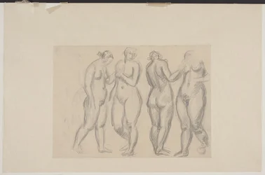 Quatre modèles féminins debout