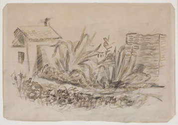 Paysage avec maison à gauche, sud de la France