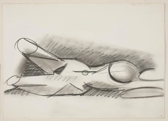 Femme nue allongée, tête vers la droite