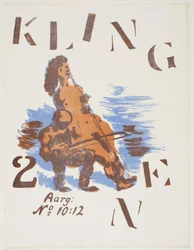 Homme jouant sur un corps de femme. Couverture de Klingen II, n° 10-12