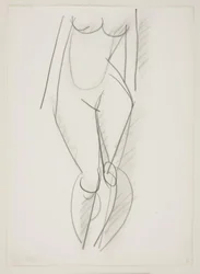 Femme nue debout vue de face