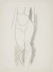 Femme nue debout vue de face
