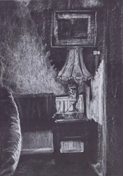 Lampe allumée par la lumière de bougie