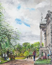 Vue de Lyme Park sur la maison et les jardins, 2015