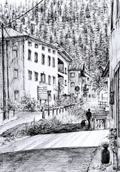 Rue principale à Dont, Italie, 2019