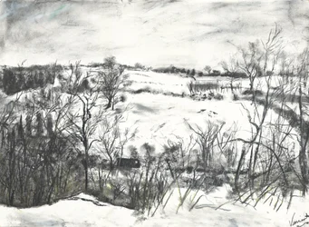 Neige sur la terre à Osmotherley
