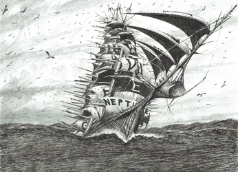 Storm Creators Cape Dolphin, 2024 (encre et crayon sur papier)