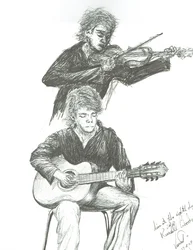 Le Guitariste et le Violoniste au 8th Day Café Manchester