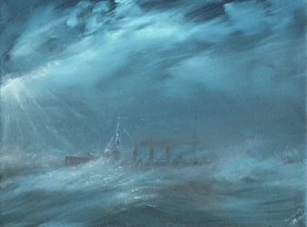 Destroyer américain dans une tempête en mer 1917, 2019
