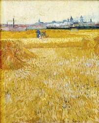 Arles : vue depuis les champs de blé - Les moissonneurs, 1888