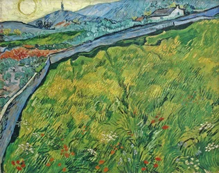 Champ de blé clos avec soleil levant, 1889