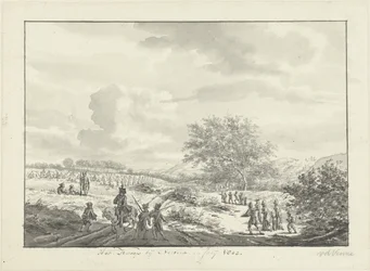 Camp militaire dans les dunes près d