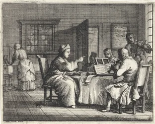 Professeur de musique avec des élèves