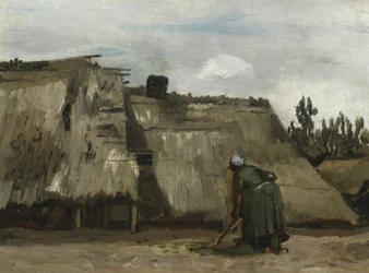 Une paysanne creusant devant son cottage, c.1885