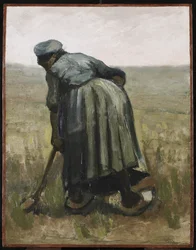 Une femme avec une bêche, vue de dos, 1885