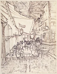 Terrasse de café la nuit