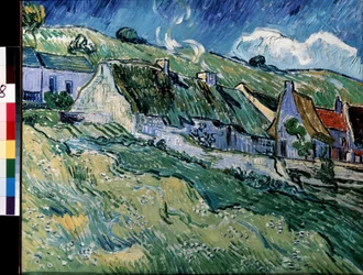 Chaumieres a Cordeville. Peinture de Vincent van Gogh (1853-1890)