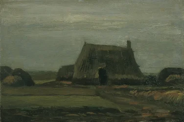 Ferme avec tas de tourbe