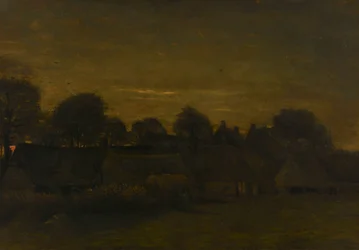 Village agricole au crépuscule