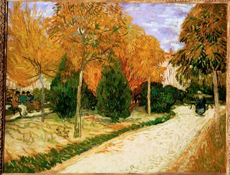 Jardin en automne, ou parc public (peinture sur toile)