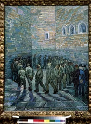 "La cour de prison" (The prison courtyard) Les prisonniers font la ronde lors de leur sortie dans la cour Peinture de Vincent Van Gogh (1853-1890) d