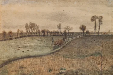 Paysage avec saules têtards (verso : figure dans un paysage)